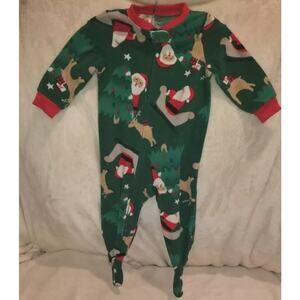 Carters Pajamas Baby 18 Mos Christmas One Piece Footed‎ Fleece